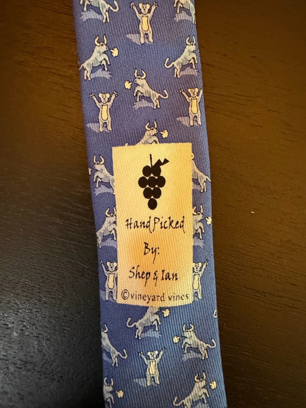 Vineyard Vines Silk Ties- Blue Bull & Bear Stock Market and Blue Shellfish